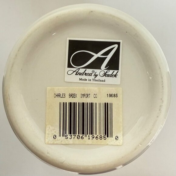 Andrea By Sadek 8" Ceramic Vase Red Green Blue Pattern Flared Scalloped Rim - Picture 8 of 8